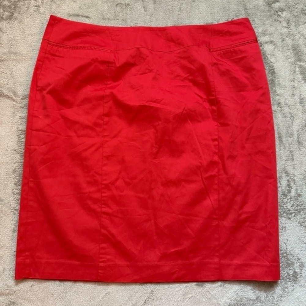 NWT 212 Collection Red Cotton Lined Pencil Skirt - Size 18